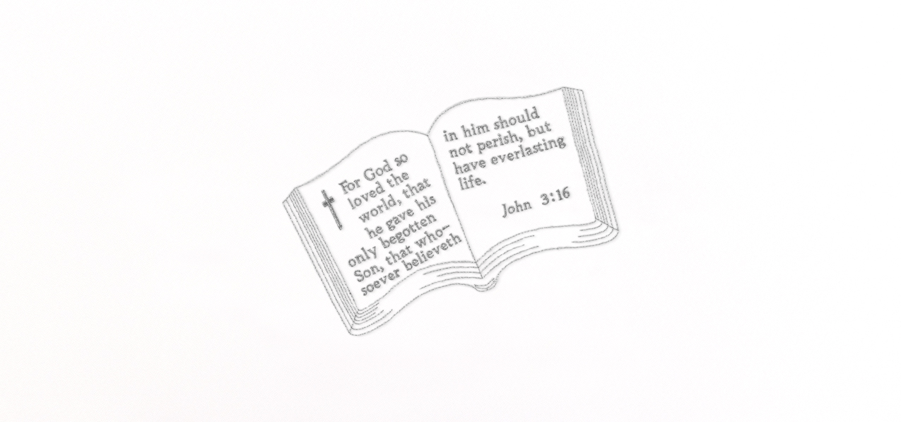 Bible John 3-16 Silver White Faux